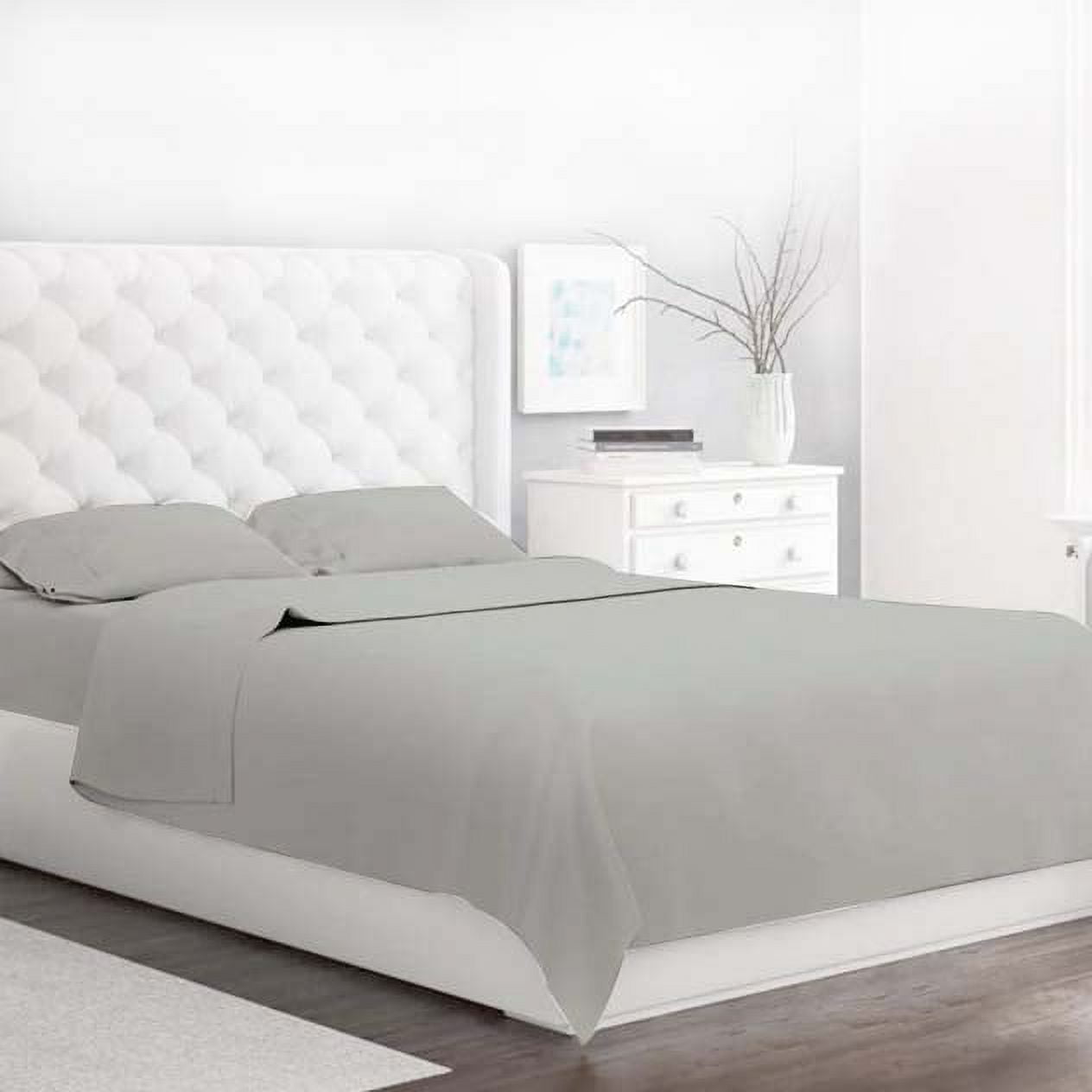 Lussona Dipasona Collection 4-Piece Silvery Gray Solid Print Bedding Sets, King