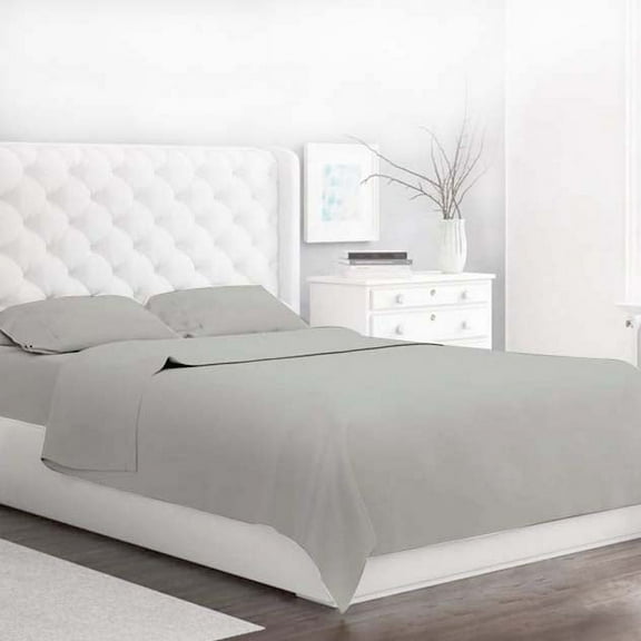 Lussona Dipasona Collection 4-Piece Silvery Gray Solid Print Bedding Sets, King