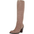 thumbnail image 1 of Lust For Life Jordan Boot Taupe Beige Suede Chunky Stacked Heel Knee High Boots (Taupe, 8.5), 1 of 6