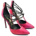 thumbnail image 1 of Lust For Life Locust High Heel Pointed Toe Strappy High Heel Dress Caged Pumps (Berry KIss, 9), 1 of 1