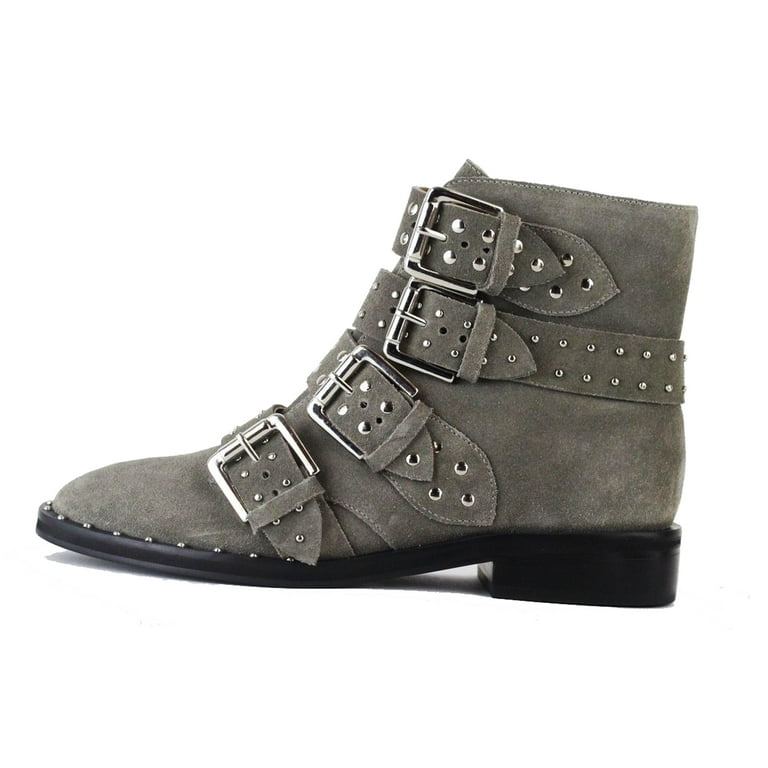 Grey suede studded chelsea ankle boots cheap