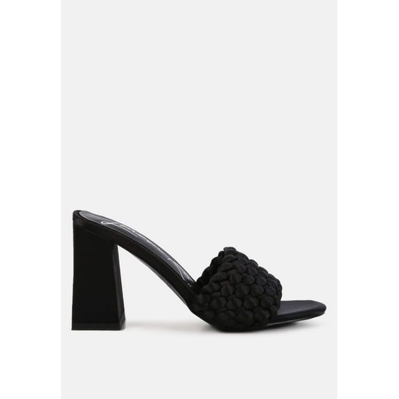 London Rag Lust Look Braided Satin Womens Block Sandals