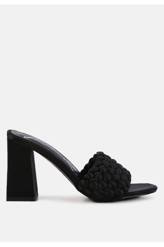 Lust Look Braided Satin Womens Block Sandals