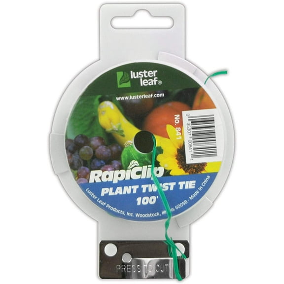 Luster Leaf 016027 Rapiclip Garden Plant Twist Tie-100 Foot Spool, Green