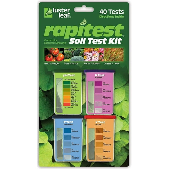 Luster Leaf 1601 Rapitest Test Kit for Soil pH, Nitrogen, Phosphorous and Potash, 1 Pack