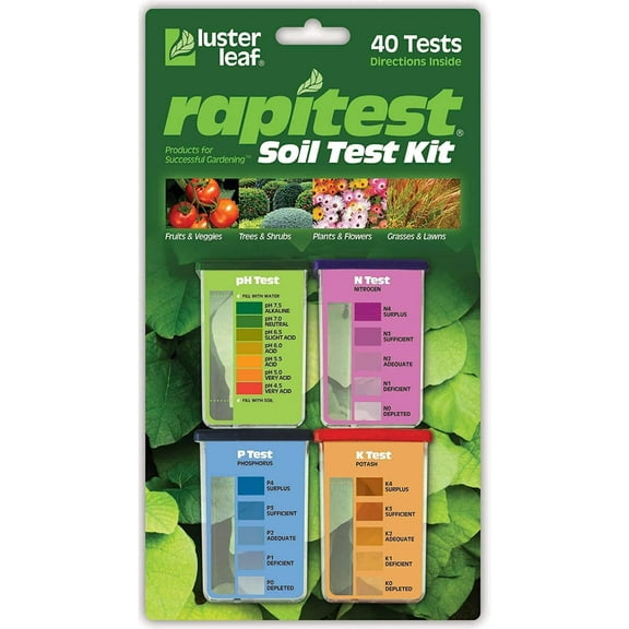 Luster Leaf 1601 Rapitest Test Kit for Soil pH, Nitrogen, Phosphorous and Potash, 1 Pack