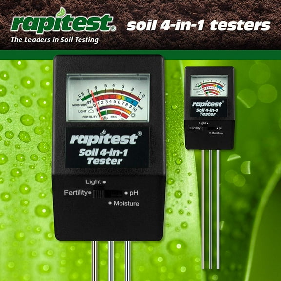 Luster Leaf 1818 Rapitest 4-in-1 Soil Tester for pH, Moisture, Fertility, and Light