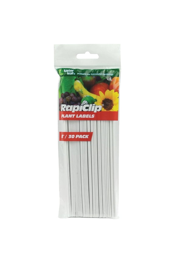 Leaf Garden Labels 843 Plastic Plant Marker 8 Inch - White - 8 Inch, 30 Pack