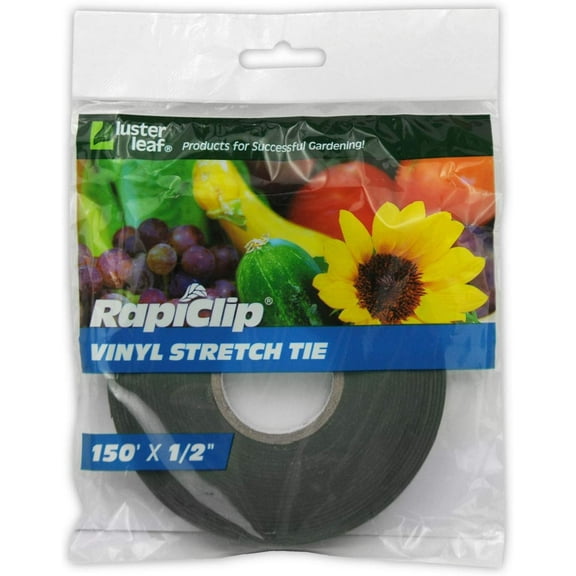 Luster Leaf Rapiclip Vinyl Stretch Tie - Heavy-Duty Garden Tie - 150' x 1/2" Roll