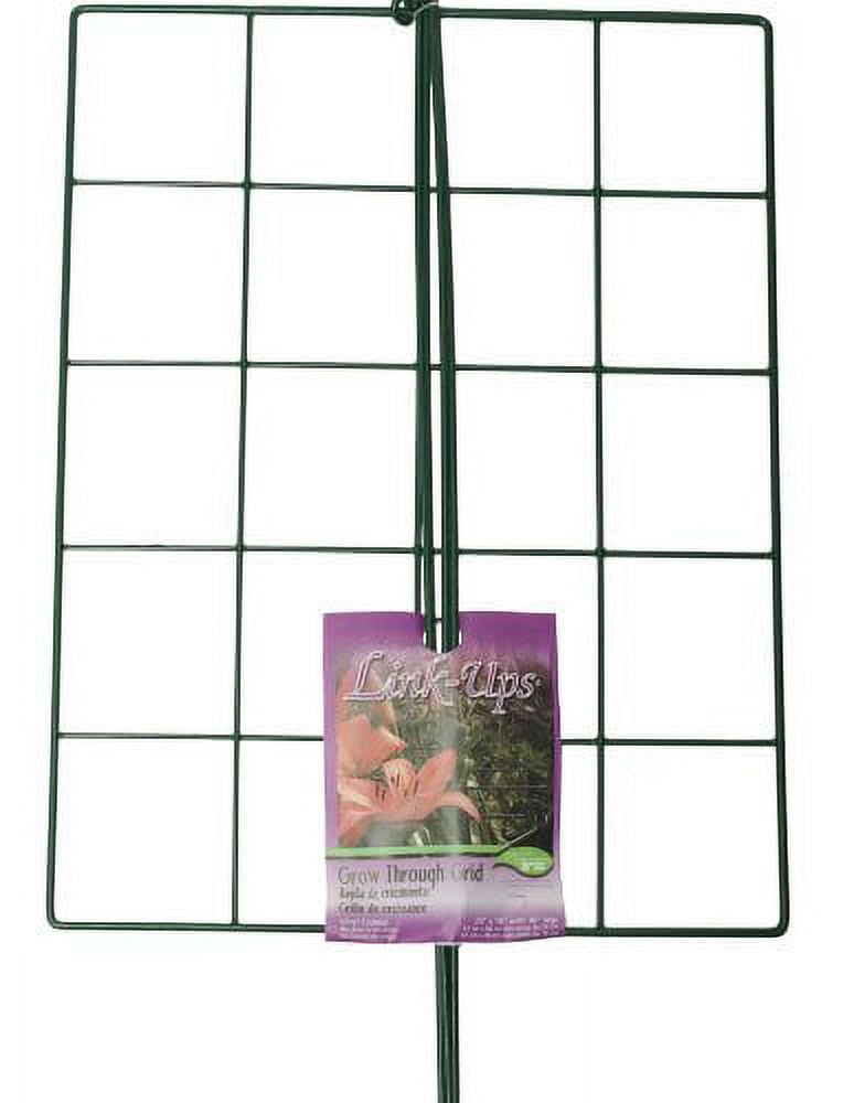 Green Vinyl Coated Metal Rectangular Plant Support Grid