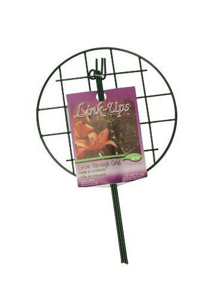 Green Vinyl Coated Metal Round Plant Support Grid