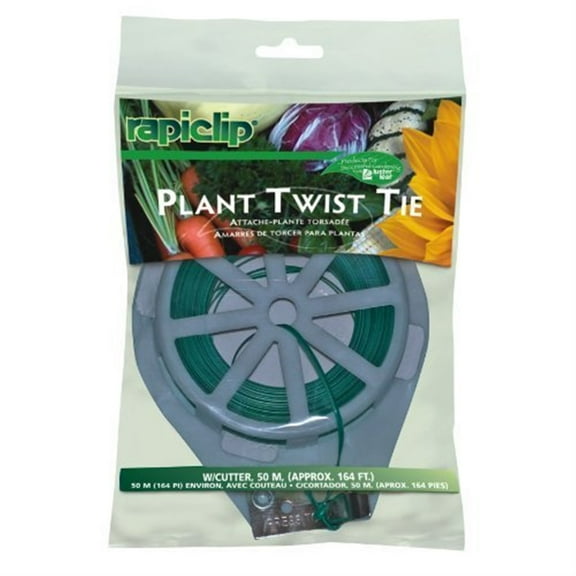 Luster Leaf Rapiclip Plant Twist Tie With Cutter - Durable Plastic - 160 Ft, 12 Pack