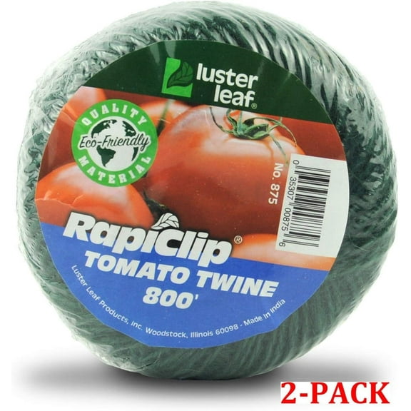 Luster Leaf Rapiclip Garden Tomato Twine-800 Foot Roll 875, Green 800 Green 2-Pack