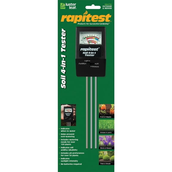 Luster Leaf Rapitest 4-In-1 Mini Soil Tester - Pack of 4