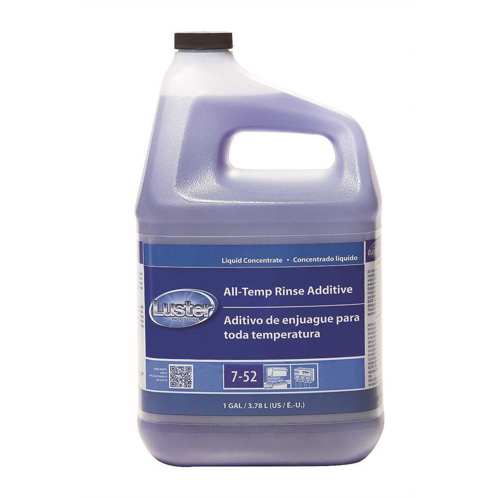 Luster Professional All-Temp Rinse Additive, Liquid, 1 Gal, 4/carton 45912