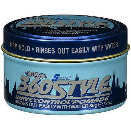 S-Curl 360 Style Wave Control Hair Pomade with Shea Butter, 3 oz