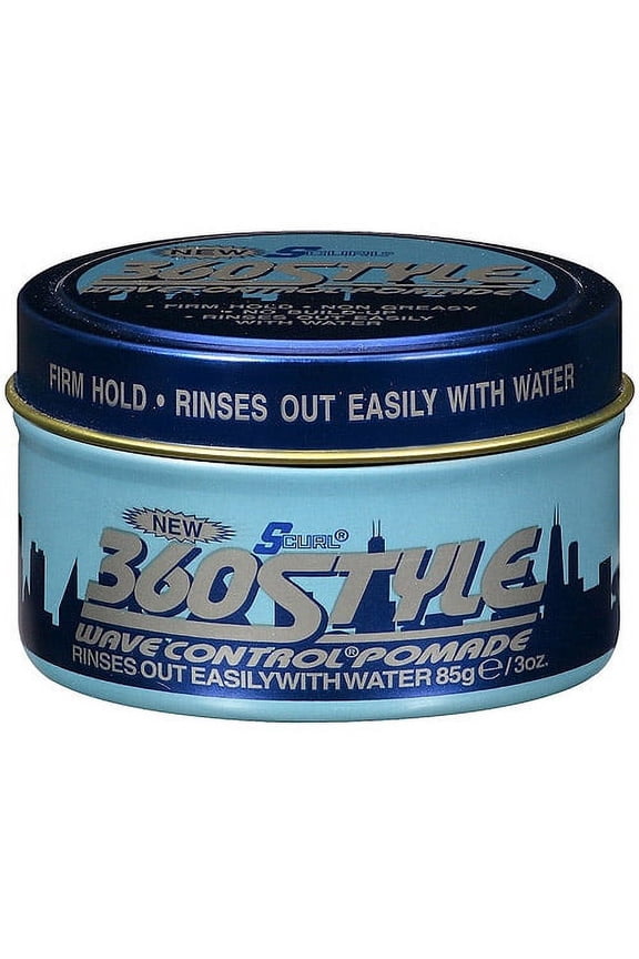 S-Curl 360 Style Wave Control Hair Pomade with Shea Butter, 3 oz