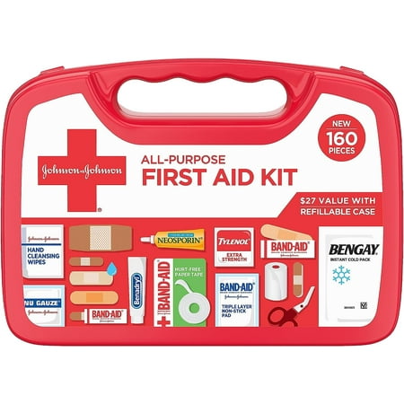 Johnson and Johnson All Purpose Portable Compact First Aid Kit, 160 Ea, 6 Pack