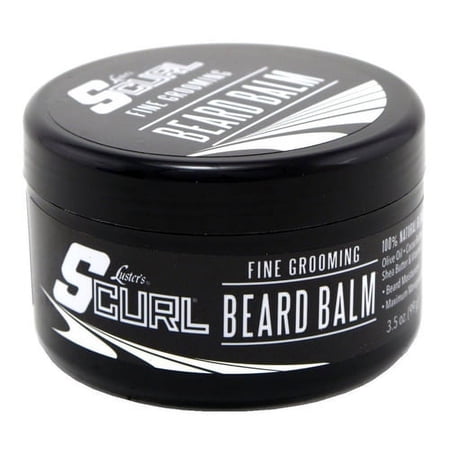 Lusters Scurl 100% Natural Fine Grooming Beard Balm For Beard Moisturizer, 3.5 Oz, 3 Pack