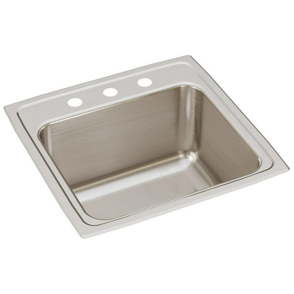 Lustertone Classic 19-1/2 in. x 19 in. x 10-1/8 in. Single Bowl Drop-in Stainless Steel Laundry Sink
