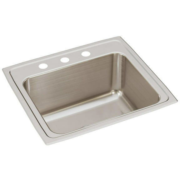 Lustertone Classic 22 in. x 19-1/2 in. x 10-1/8 in. Single Bowl Drop-in Stainless Steel Sink
