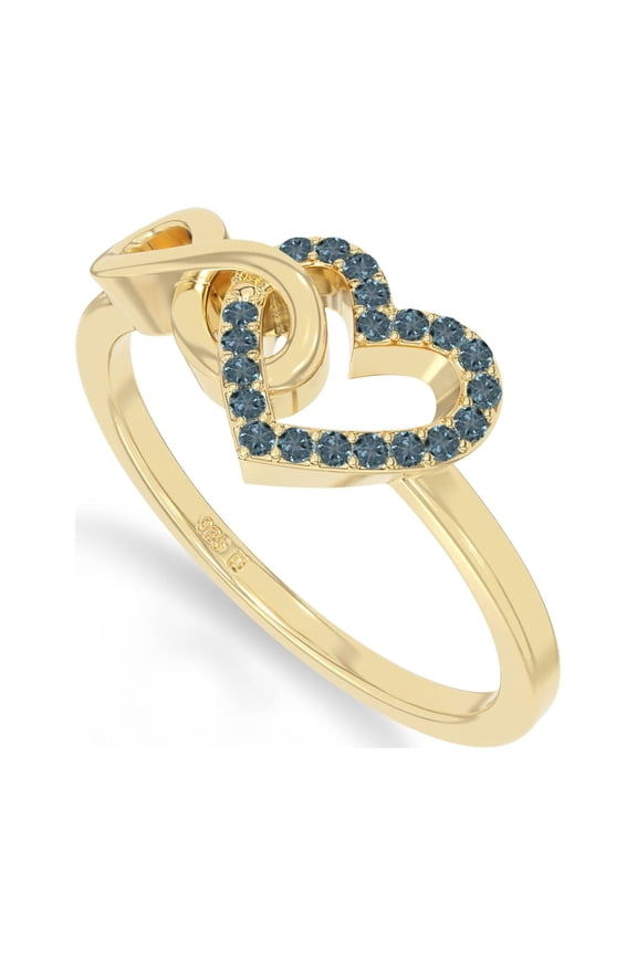 Natural London Blue Topaz Ring for Women in 18K Yellow Gold Vermeil, December Birthstone Jewelry Gifts for Her Birthday, Anniversary, Mothers Day, Valentines