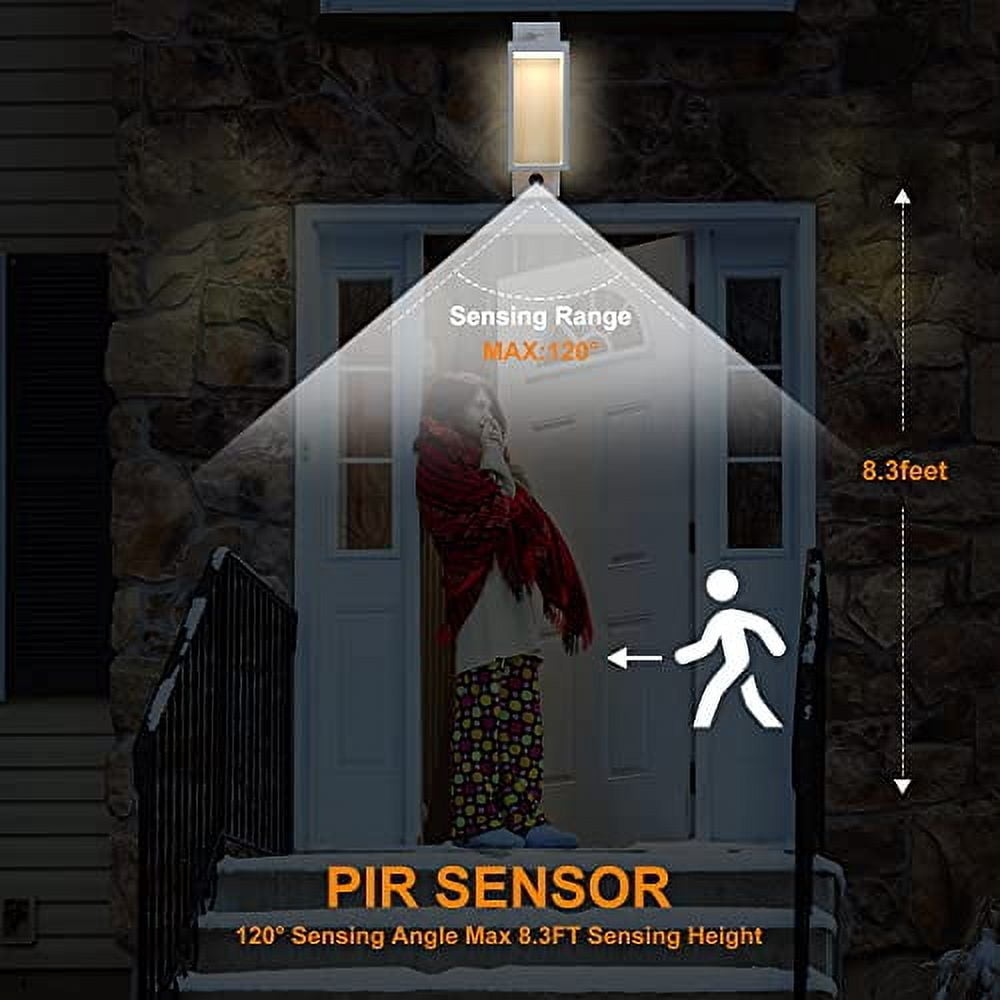 Luz De Porche Con Sensor De Movimiento, Luz De Pared Al Aire Libre, Lámpara LED Moderna Para Exteriores, Lámpara Exterior Para Casa, Patio, Puerta Delantera, Garaje, Jardín, 10 W, 3000 K