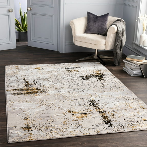 Lustro Camel 6'7" x 9' Modern Rectangle Area Rug