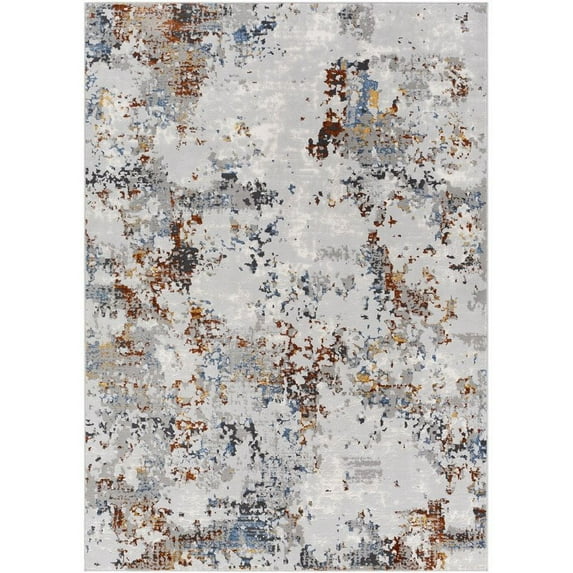 Lustro Medium Gray 8'10" x 12' Modern Rectangle Area Rug