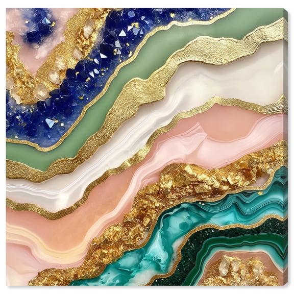 Lustrous Elements Canvas Geode Abstract Art by Art Remedy, Gallery Wrapped, 16" x 16"