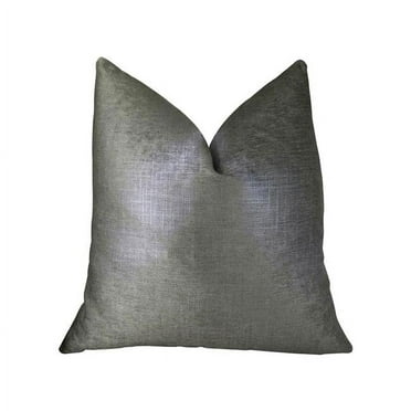Lustrous Linen Gunmetal Grey Handmade Luxury Pillow, 12 x 20 in.
