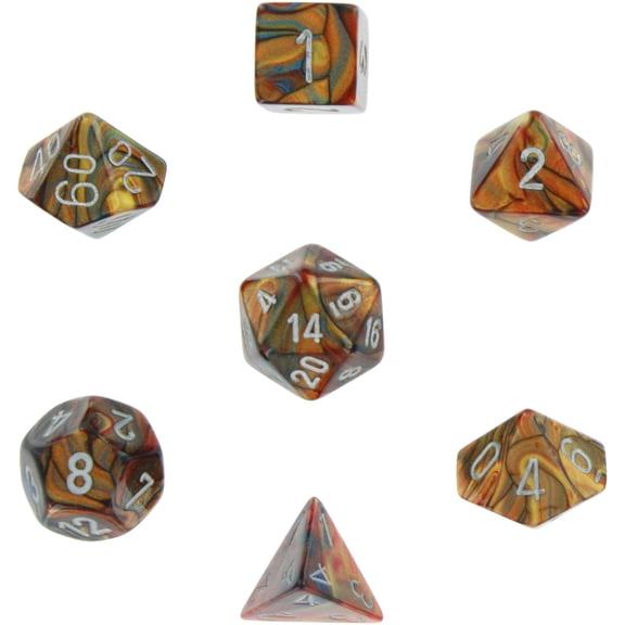 Lustrous Polyhedral Gold/silver 7-Die Set