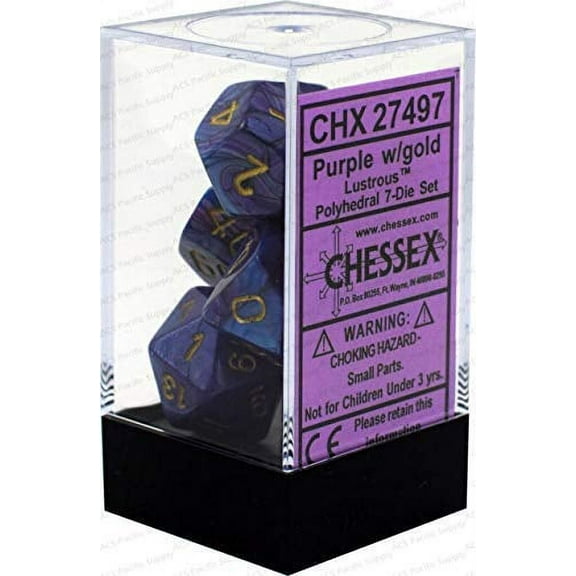 Lustrous Polyhedral Purple/Gold 7-Die Set