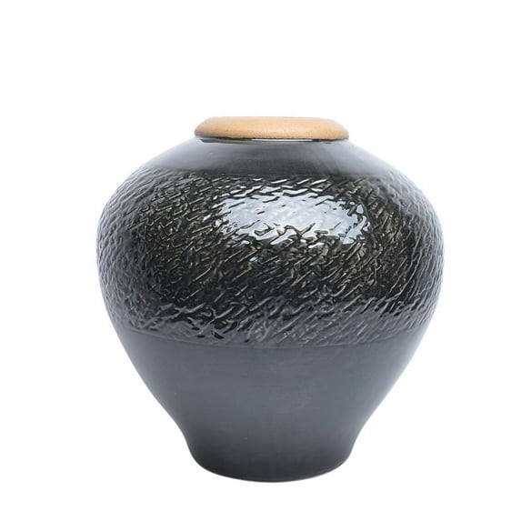 Lustrous Urn Shaped Ceramic planter, Black