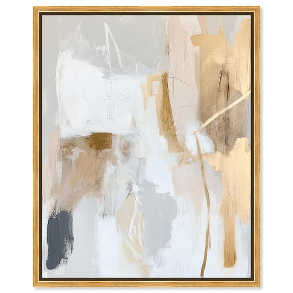 Lustrous Veil I Canvas Neutral Boho Art by Art Remedy, Gold Frame, 24" x 30"
