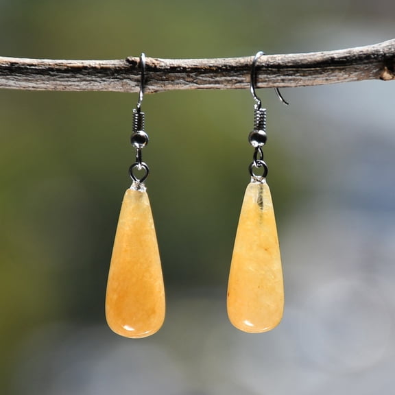 Lustrous Water Drop Shape Earrings Crafted from Premium Natural Stones