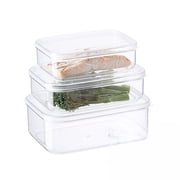Lustroware 3 Set, Micro Clear Kitchen Pantry Food Storage Container Set with Lid, Shatterproof, BPA Free, Dishwasher, Microwave Safe Canister, Fridge Refrigerator Organizer 1.0qt / 1.4qt / 2.3qt