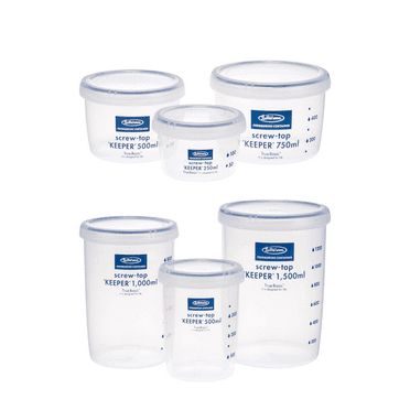 Lustroware 6-Pieces Airtight Nestable Food Container Set with Lid, Kitchen Reusable Meal Prep Storage, Canister with Calibration, Dishwasher & Microwave Safe