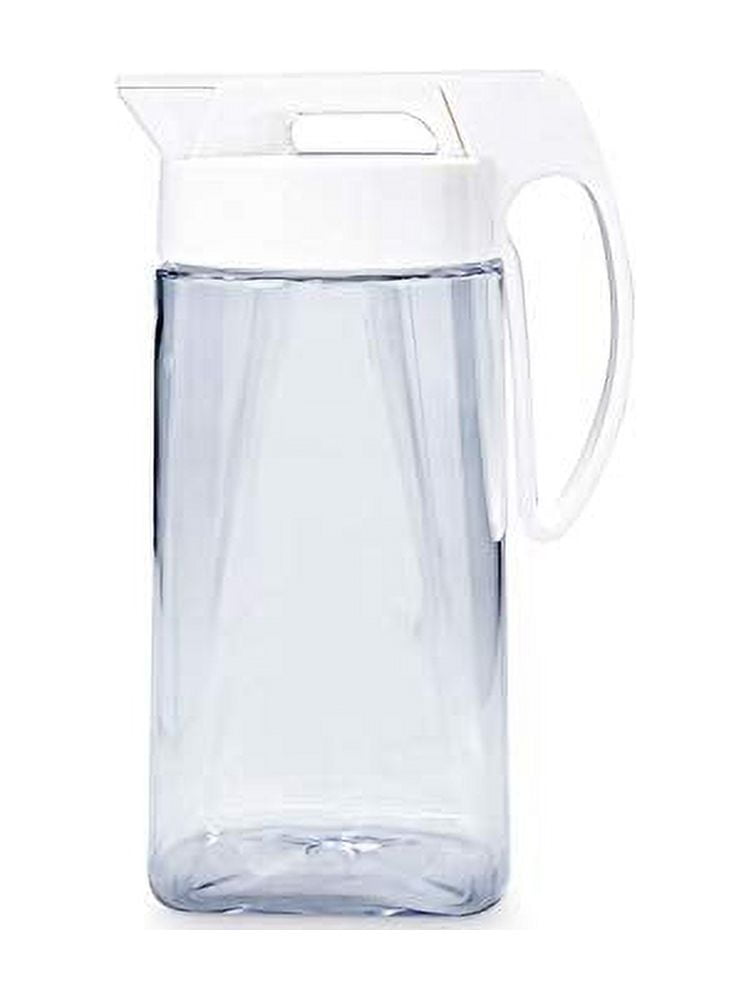 Lustroware Easy Care One-touch Airtight Pitcher 1.7QT (54oz) for Hot or Cold Liquids | High Heat Resistant, Leak Proof & Space Saving | Made in Japan