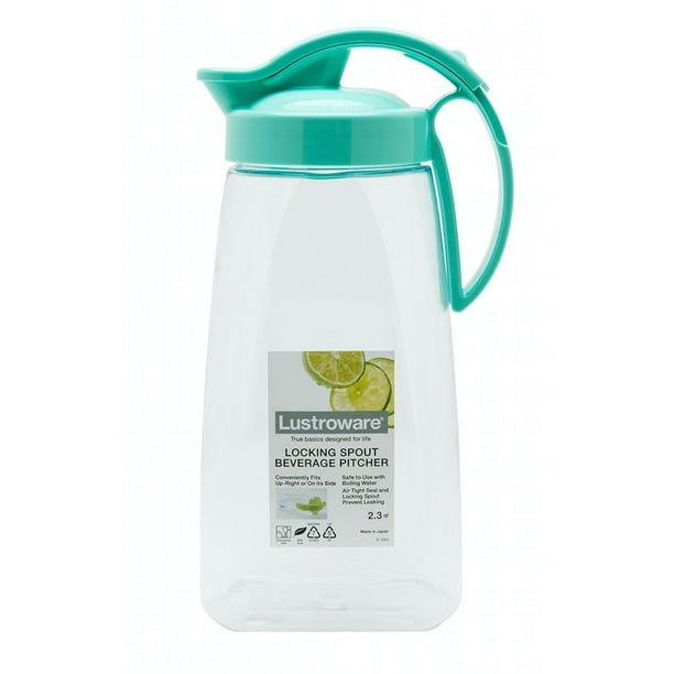 Lustroware Locking Spout Quick Pour Pitcher 2.3qt, Mint K1264AB