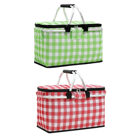 Lusxy Insulated Picnic Basket, Leak-Proof Collapsible Cooler Bag,26L Large Capacity, Picnic Basket with Sturdy Handles for Picnic,Food Delivery,Take Outs, Market Shopping,Travel walmart pallets