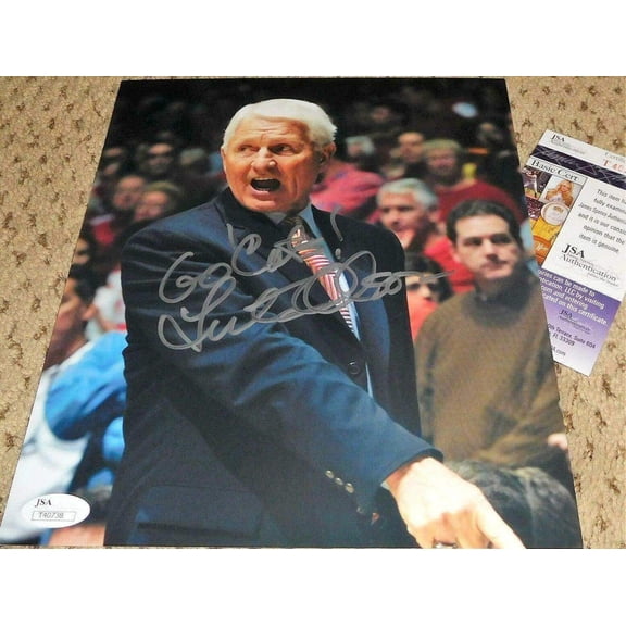 Lute Olson Signed Arizona Wildcats Basketball 8x10 Photo Inscribed Go Cats!, Hall of Fame Coach, JSA Authenticated