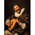 thumbnail image 1 of Lute Player Musician Oil Painting Canvas Print Home Wall Art, 1 of 8