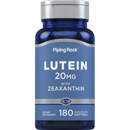 Lutein 20 mg with Zeaxanthin | 180 Softgels | Eye Health Vitamins | by Piping Rock