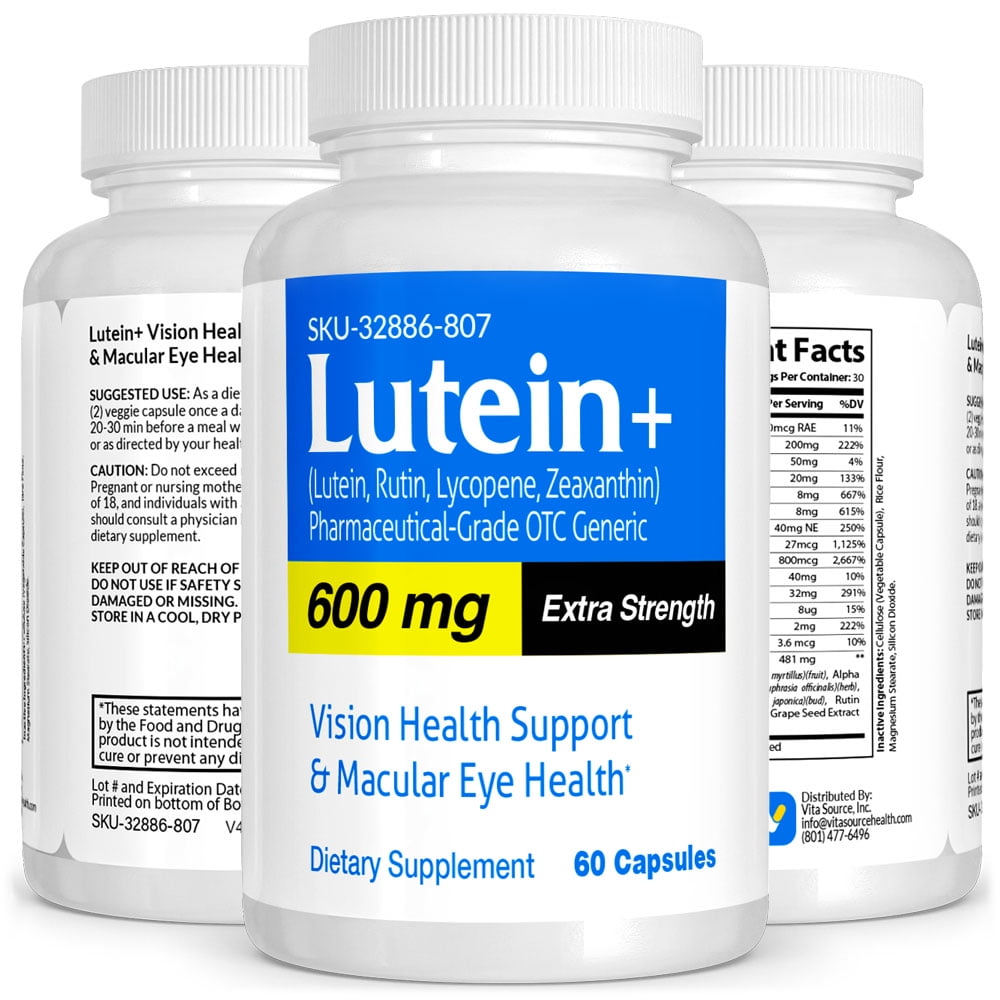 Lutein Pharmaceutical Grade OTC, Eye Vitamins with Lutein, Zeaxanthin