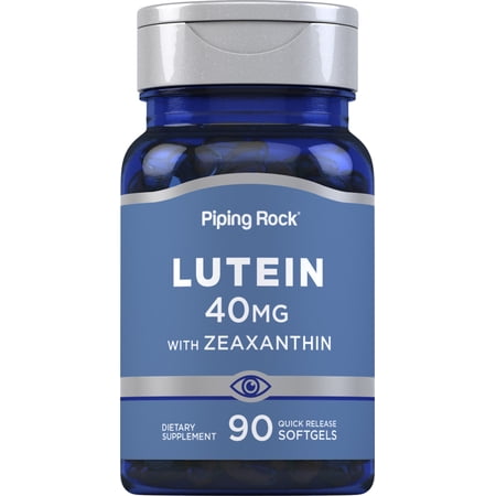 Lutein 40mg with Zeaxanthin | 90 Quick Release Softgels | Gluten Free, Non-GMO | by Piping Rock