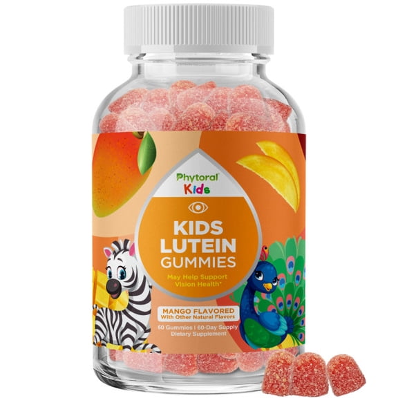 Vegan Lutein & Zeaxanthin Eye Health Gummy Vitamins for Kids - Lutein Gummies for Vision Clarity and Blue Light Support