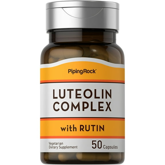 Luteolin Complex 100mg | 50 Capsules | with Rutin | Vegetarian Supplement | Non-GMO, Gluten Free | By Piping Rock