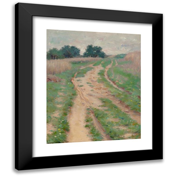 Luther Emerson Van Gorder 12x14 Black Modern Framed Museum Art Print Titled - Country Road (circa 1880)