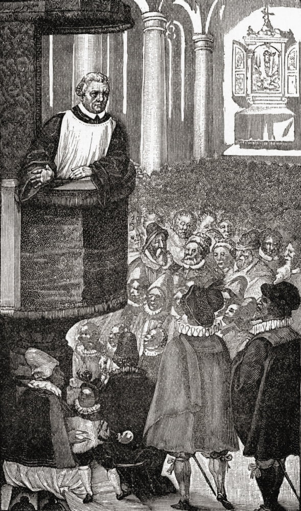 Luther Preaching Martin Luther 1483 Canvas Art - Ken Welsh Design Pics (22 x 38)